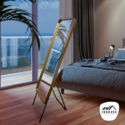 Espelho de Chão Urban Dourado 150x40cm Retangular Cantos